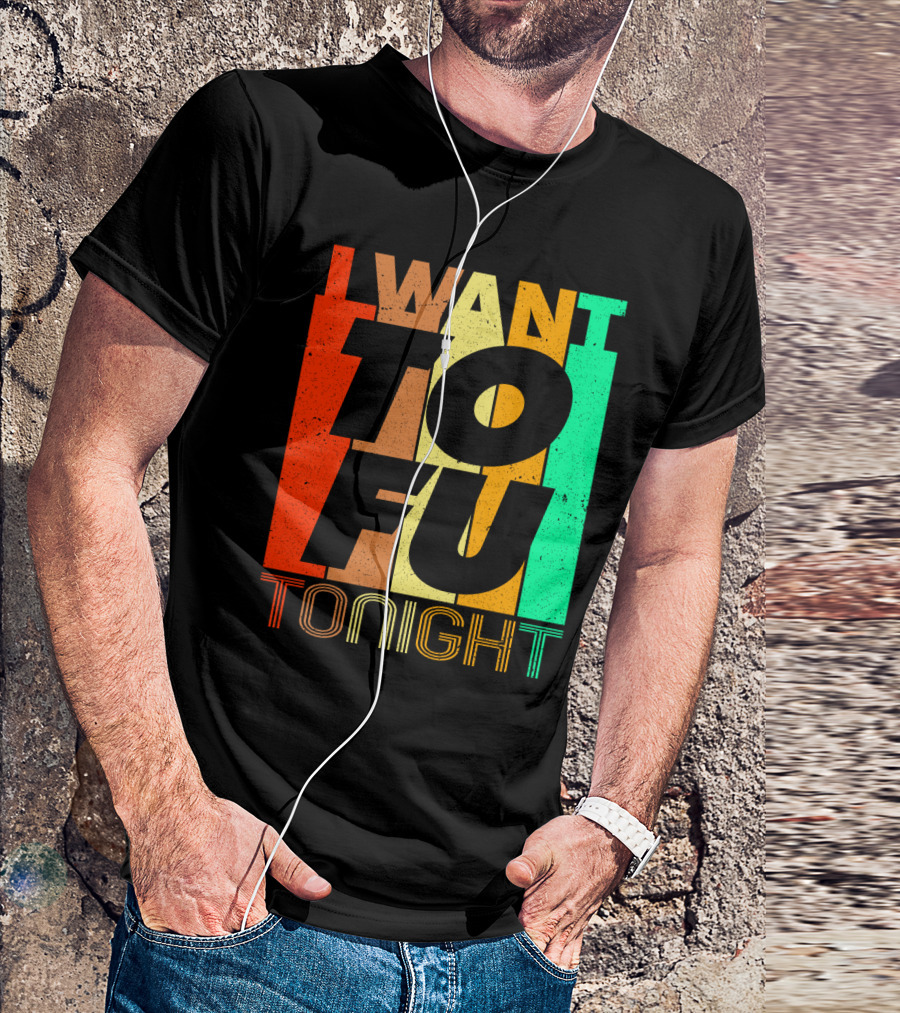 I Want Tofu Tonight Retro Text Blocks T-Shirt
