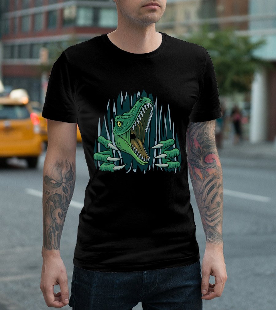 Dinosaur Captive Raptor Claw Breakout T-Shirt