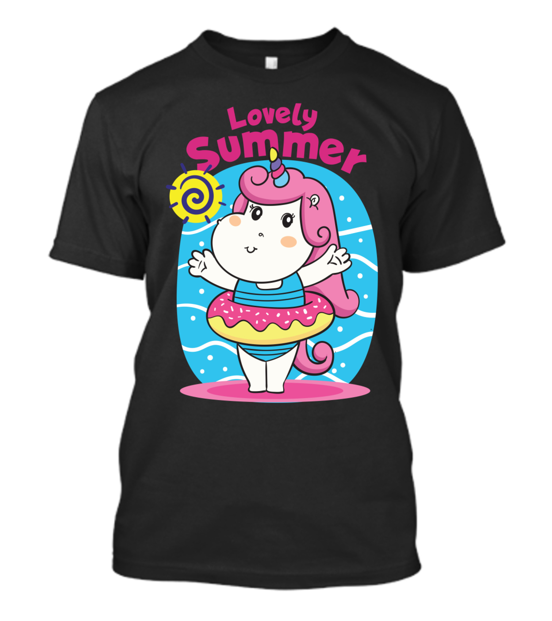 Lovely Summer Cute Unicorn Inflatable Swim Fun T-Shirt
