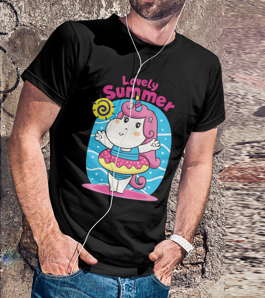 Lovely Summer Cute Unicorn Inflatable Swim Fun T-Shirt