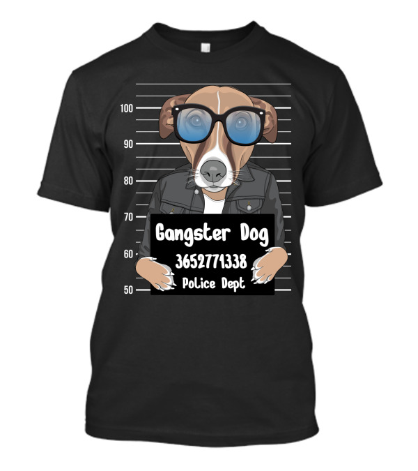Gangster Dog 3652771338 Police Dept Mugshot T-Shirt