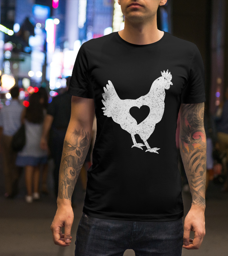 Love Chicken Heart Cutout T-Shirt