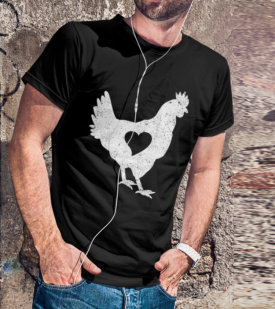 Love Chicken Heart Cutout T-Shirt