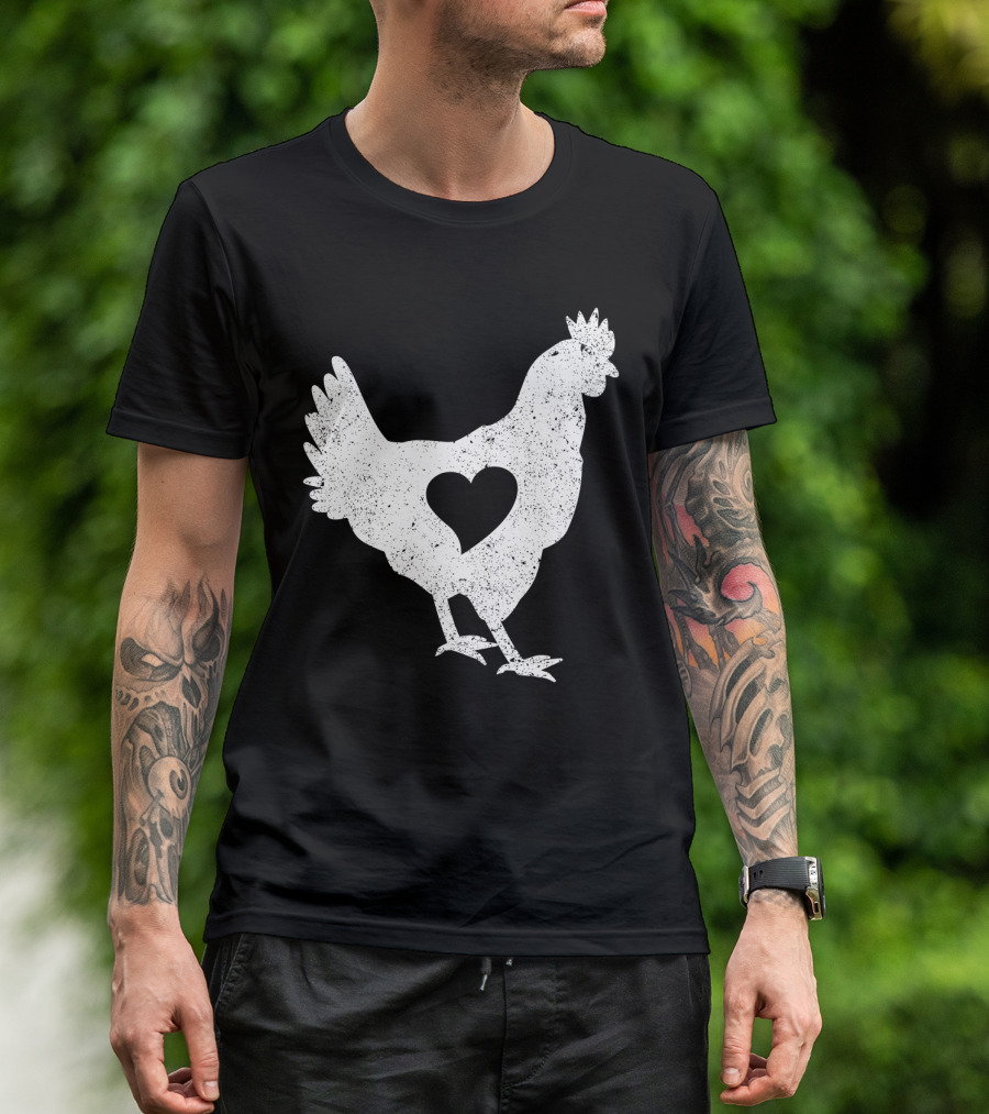 Love Chicken Heart Cutout T-Shirt