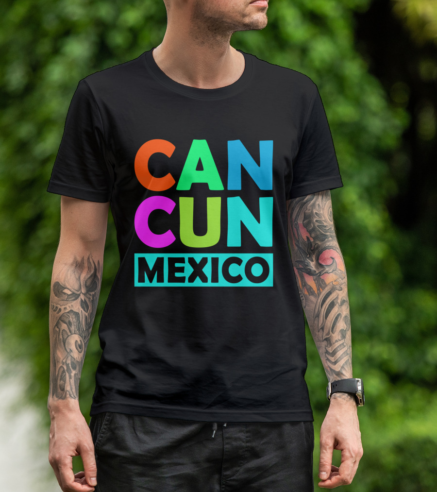 Cancun Mexico Vibrant Block Lettering T-Shirt