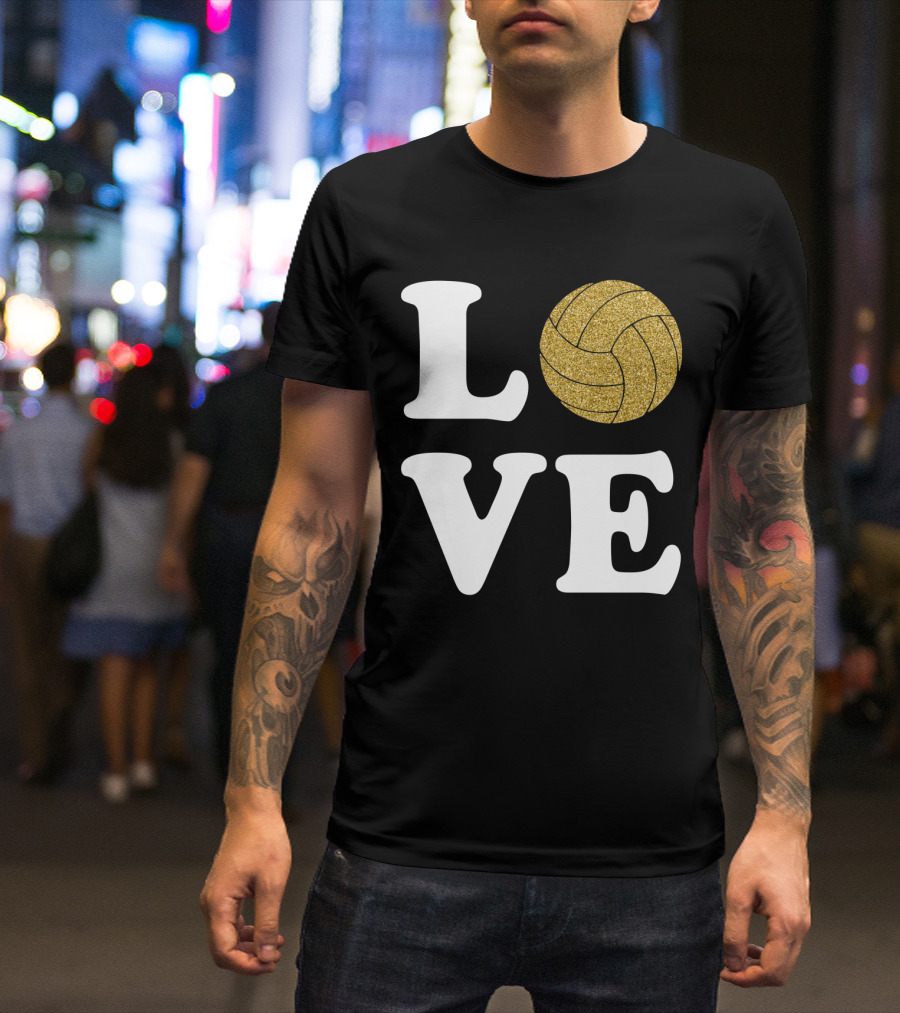 LOVE Volleyball Glitter Ball T-Shirt