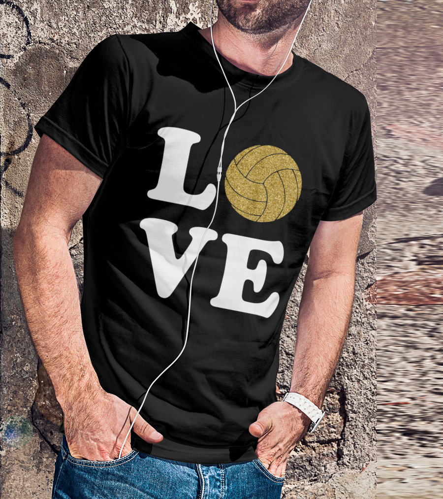 LOVE Volleyball Glitter Ball T-Shirt
