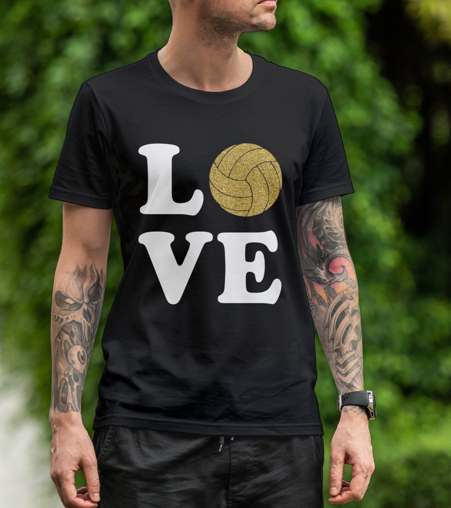 LOVE Volleyball Glitter Ball T-Shirt
