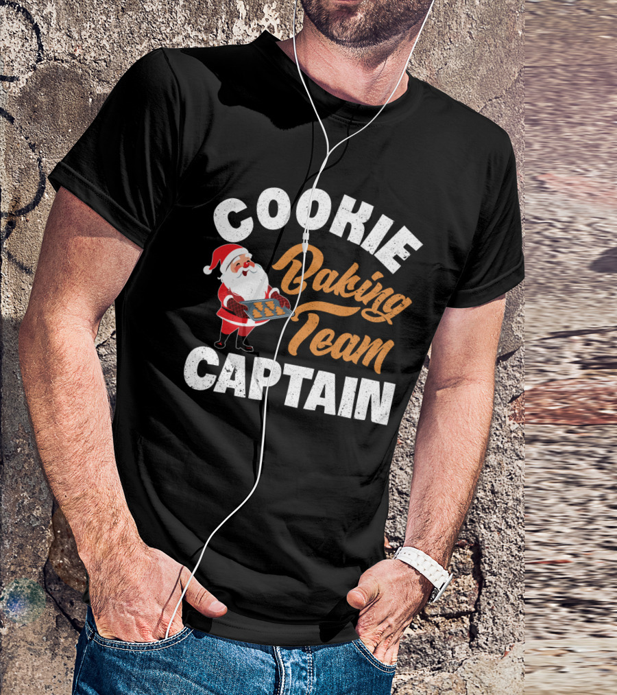 Cookie Baking Team Captain Santa Claus Holiday Spirit T-Shirt