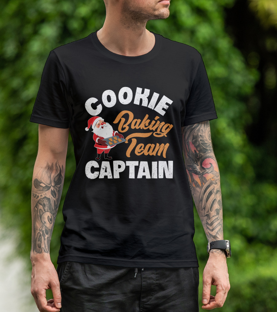 Cookie Baking Team Captain Santa Claus Holiday Spirit T-Shirt