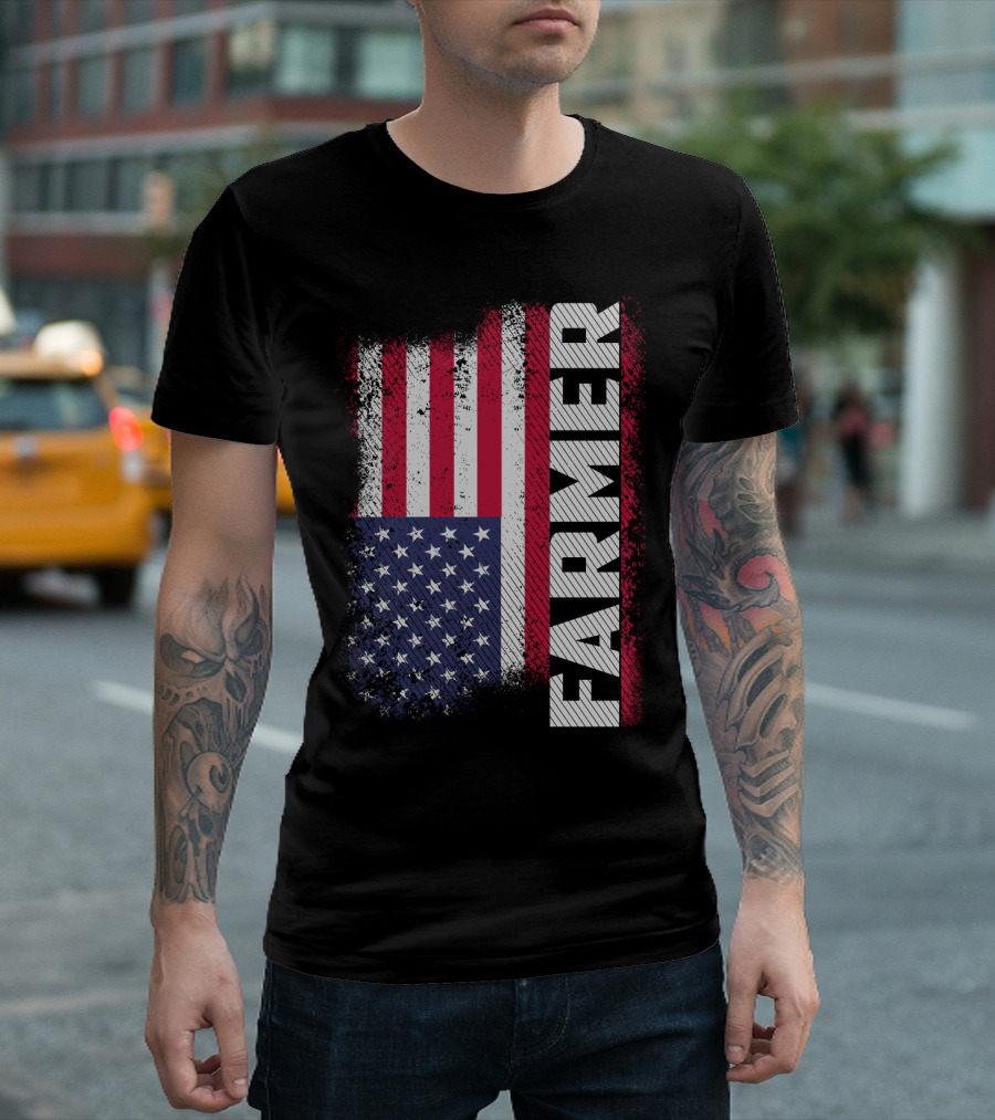 FARMER USA Flag American T-Shirt