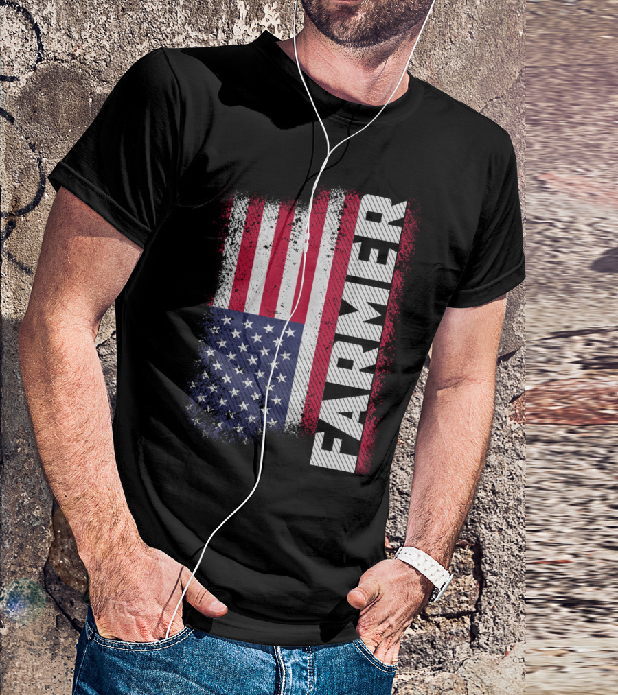 FARMER USA Flag American T-Shirt