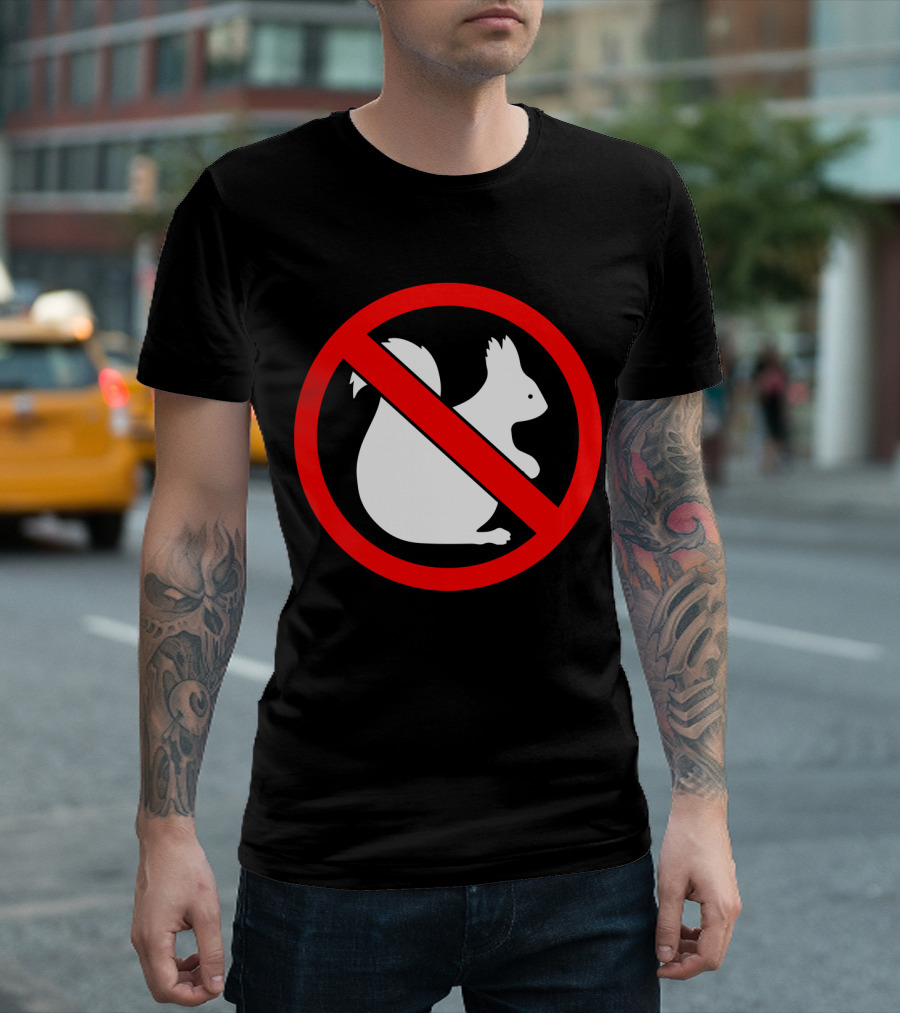 No Squirrel Symbol With Prohibition Sign T-Shirt