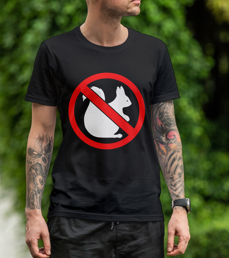 No Squirrel Symbol With Prohibition Sign T-Shirt