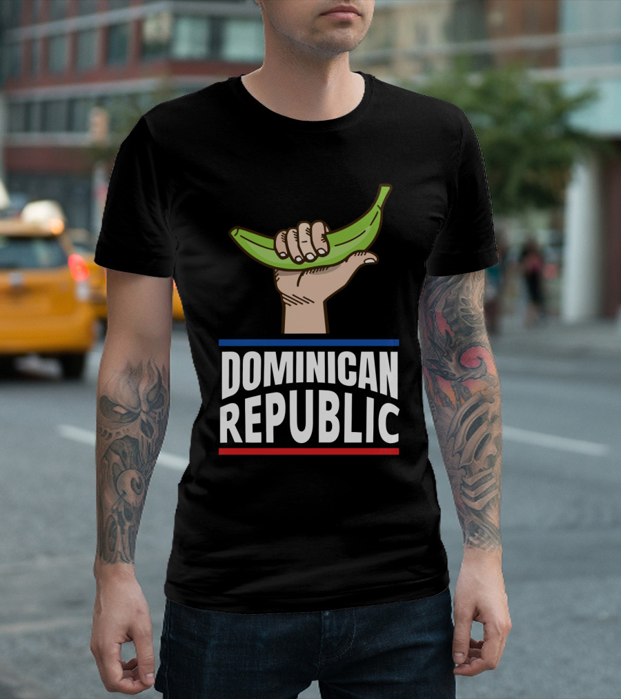 Dominican Republic Baseball Bandera Dominicana Hand Holding Banana T-Shirt