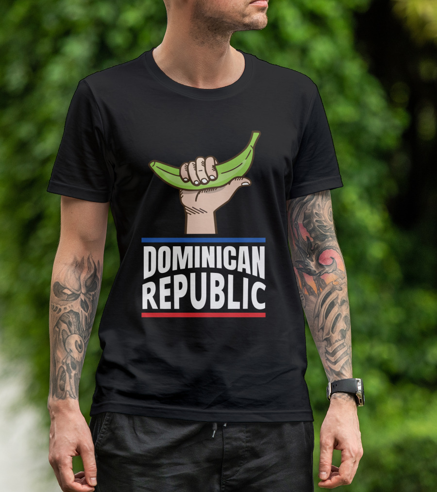 Dominican Republic Baseball Bandera Dominicana Hand Holding Banana T-Shirt
