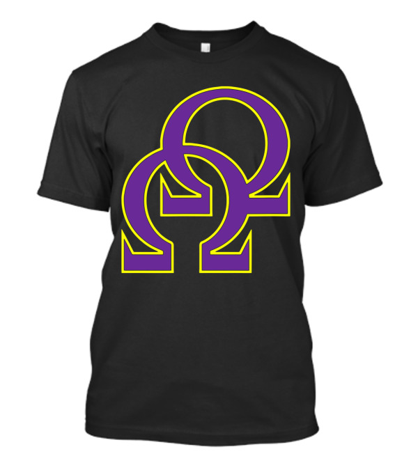 Que Double Omega Purple Gold Psi Phi Greek Fraternity T-Shirt