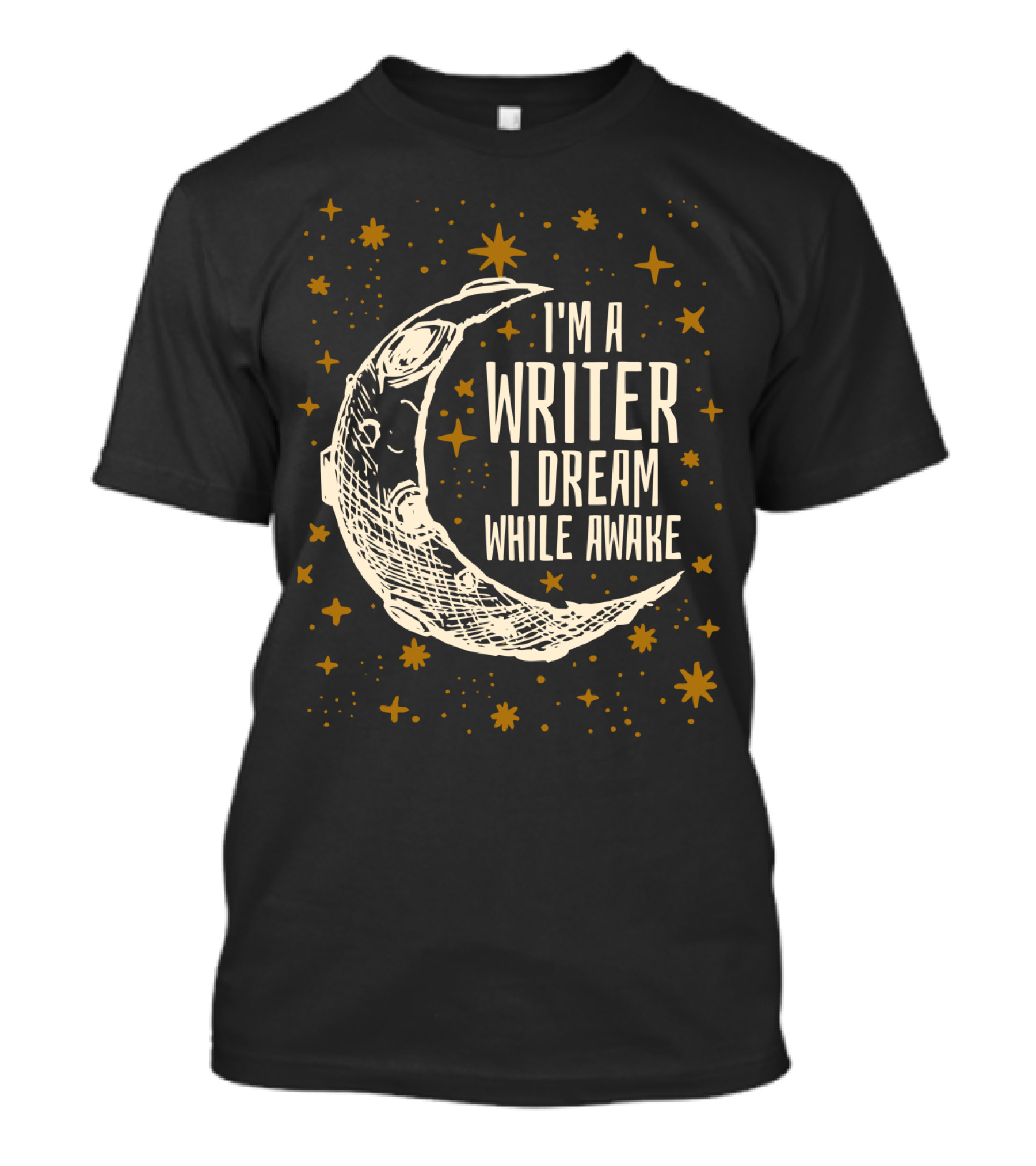 I'm A Writer I Dream While Awake Crescent Moon And Stars T-Shirt