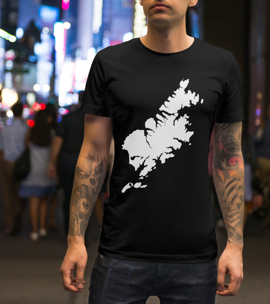 Kodiak Island Alaska Map Outline Home State T-Shirt