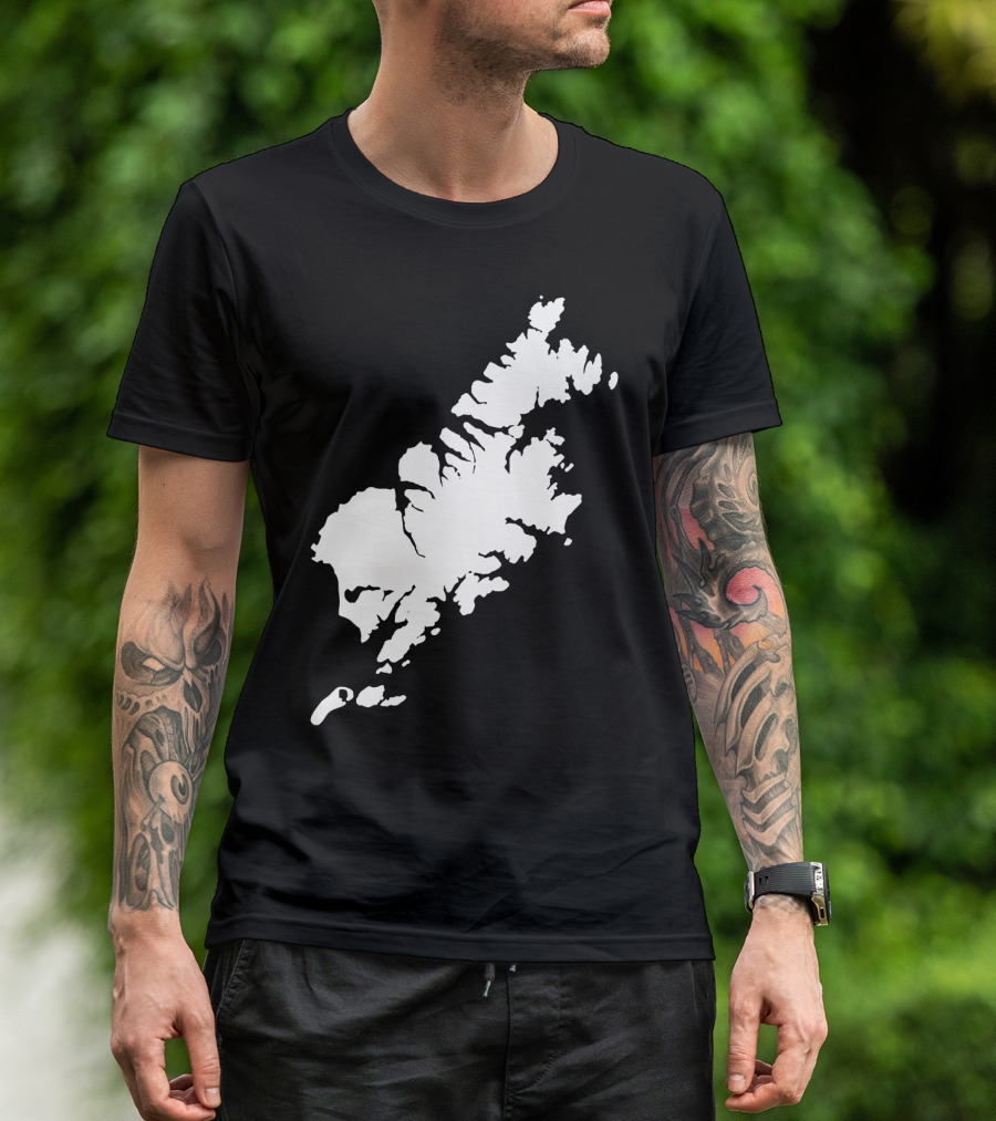 Kodiak Island Alaska Map Outline Home State T-Shirt