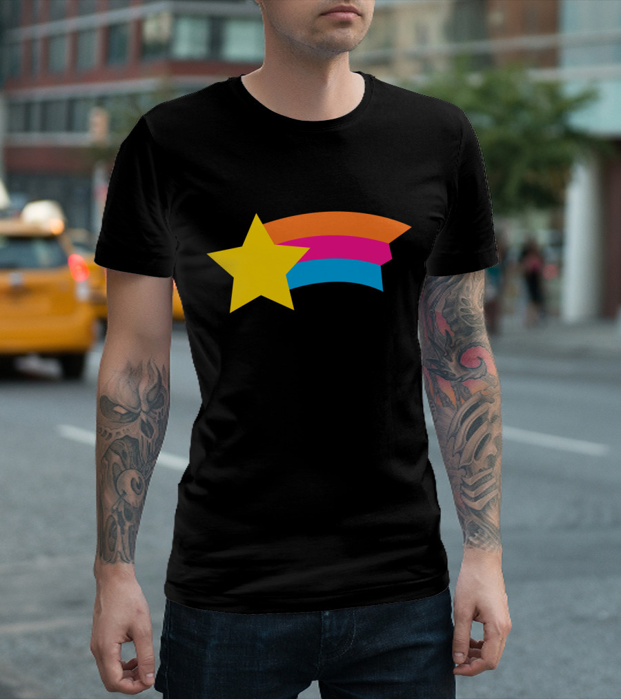 Lorch Street Vibrant Shooting Star Rainbow Stripe T-Shirt