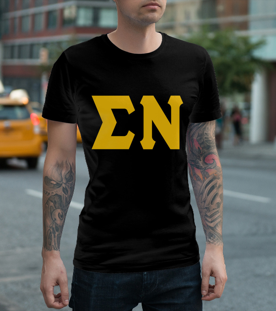 Mens Sigma Greek Letters ΣΝ T-Shirt
