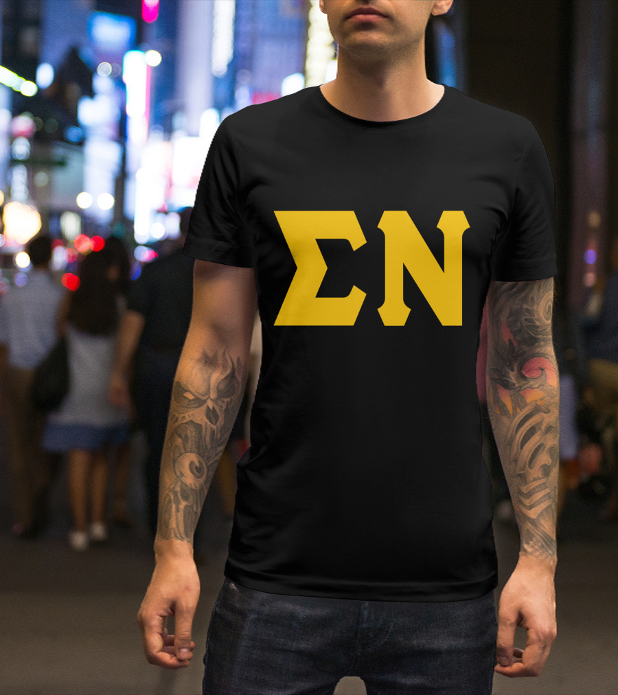 Mens Sigma Greek Letters ΣΝ T-Shirt