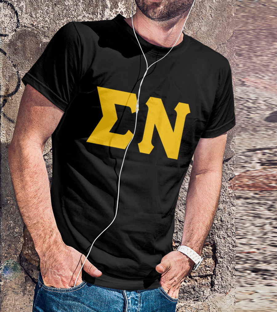 Mens Sigma Greek Letters ΣΝ T-Shirt