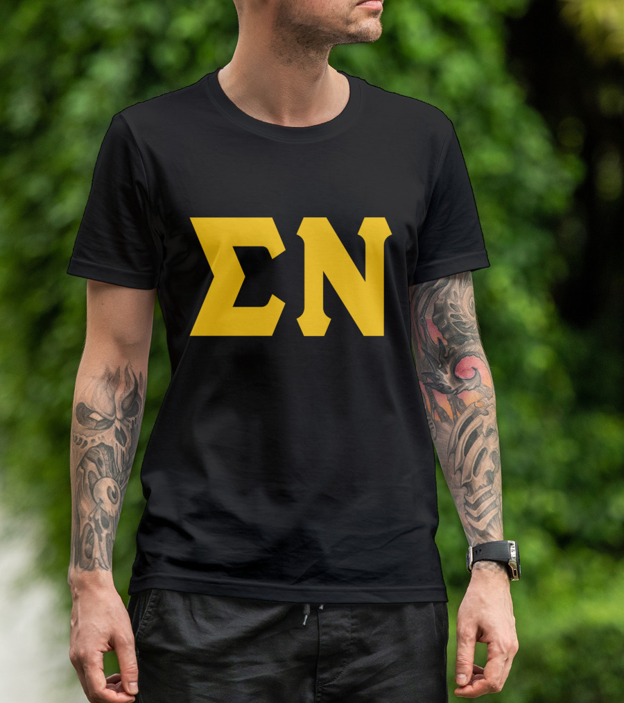 Mens Sigma Greek Letters ΣΝ T-Shirt