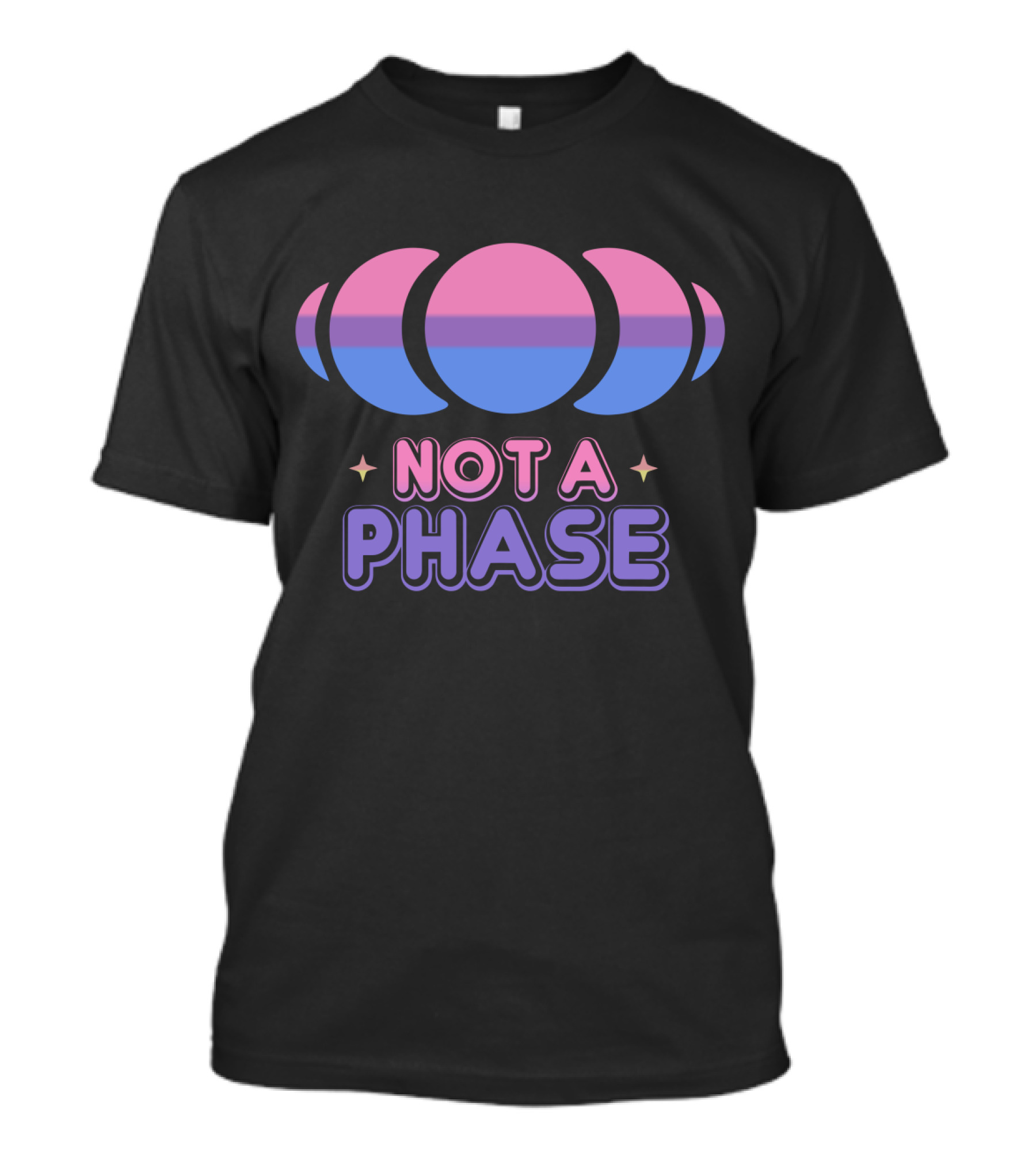 Not A Phase Kawaii Bi Pride Flag Moon LGBT T-Shirt