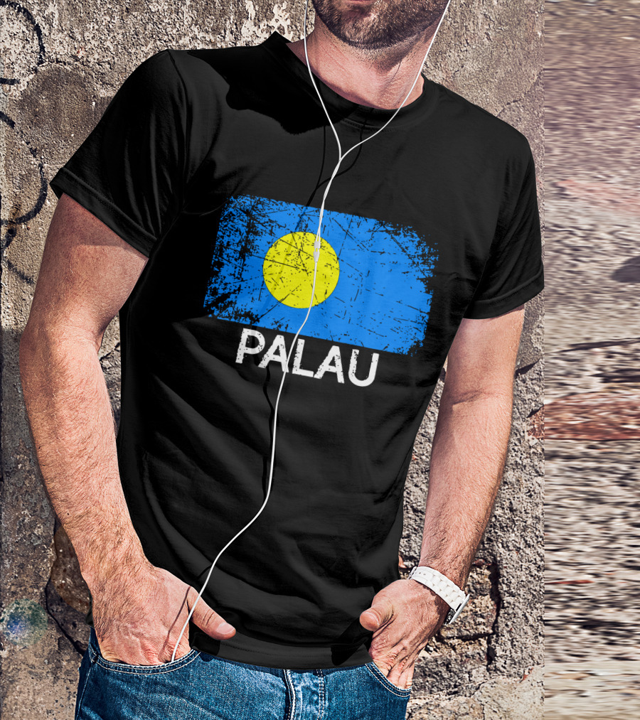 Vintage Palauan Flag Graphic Palau T-Shirt