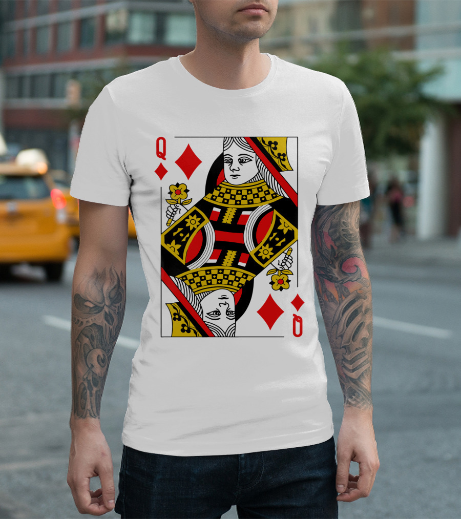 Queen of Diamonds Poker Card Halloween Group Costume T-Shirt