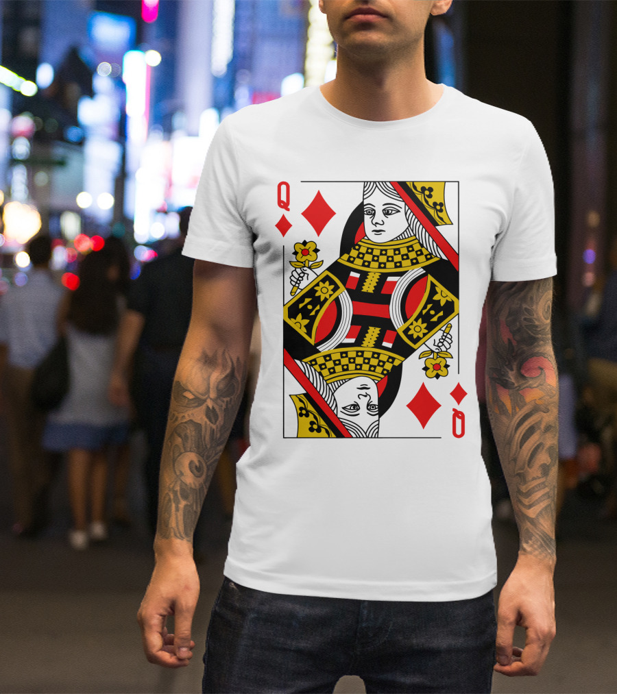Queen Of Diamonds Poker Card Halloween Group Costume T-Shirt