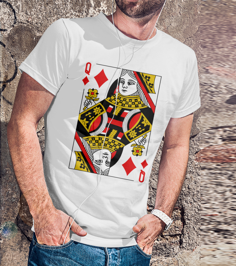 Queen Of Diamonds Poker Card Halloween Group Costume T-Shirt