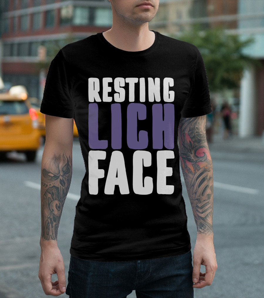 Resting Lich Face Dungeons Dragons Humor T-Shirt