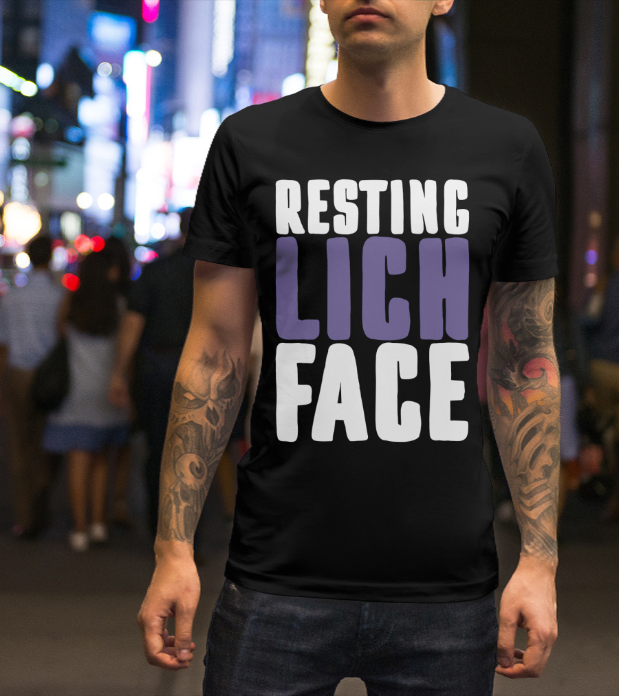 Resting Lich Face Dungeons Dragons Humor T-Shirt
