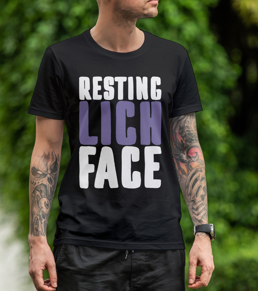 Resting Lich Face Dungeons Dragons Humor T-Shirt