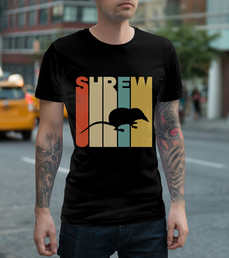 SHREW Silhouette Retro Stripe Color T-Shirt
