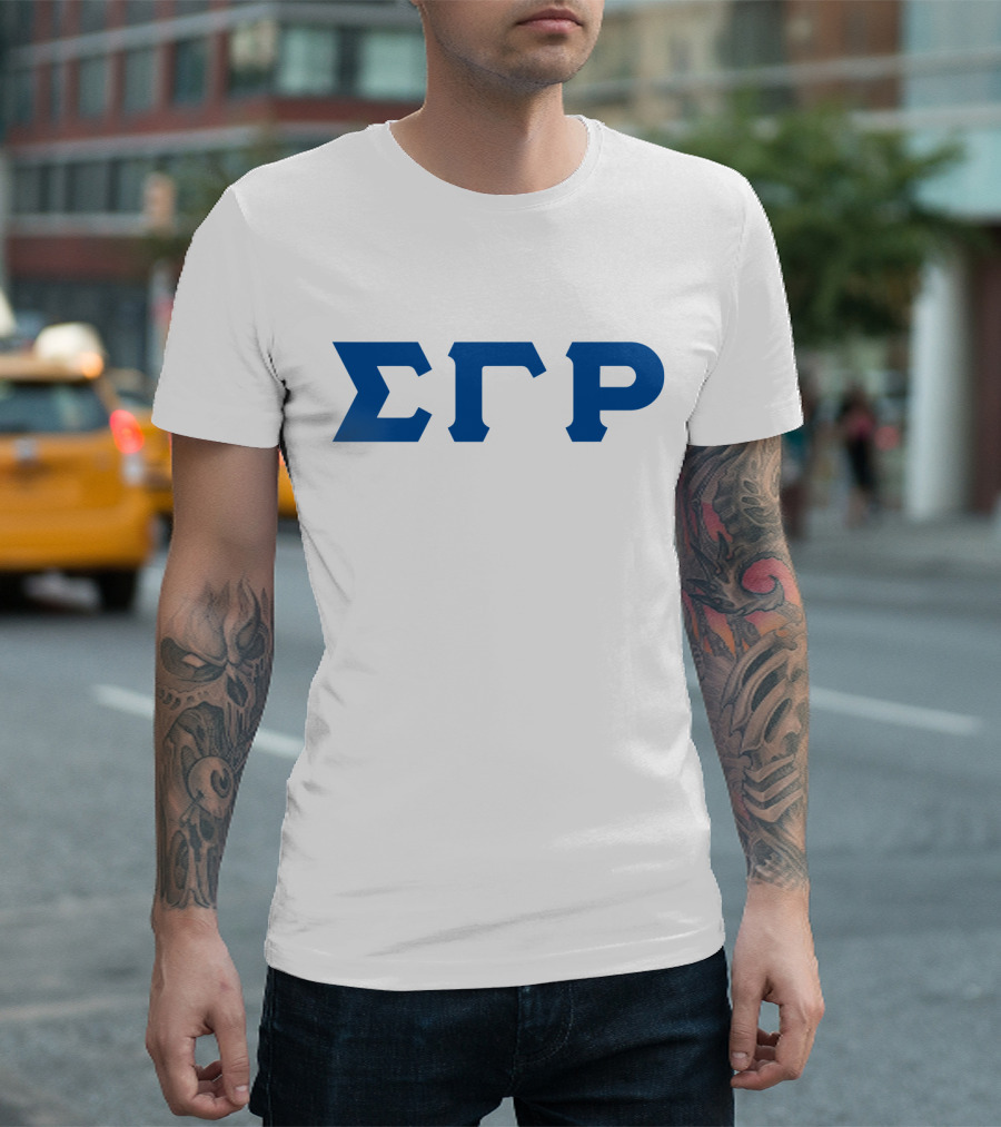 Sigma Gamma Rho ΣΓΡ Blue Letters Greek Fraternity T-Shirt