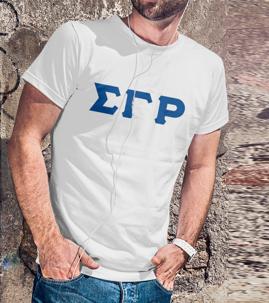 Sigma Gamma Rho ΣΓΡ Blue Letters Greek Fraternity T-Shirt
