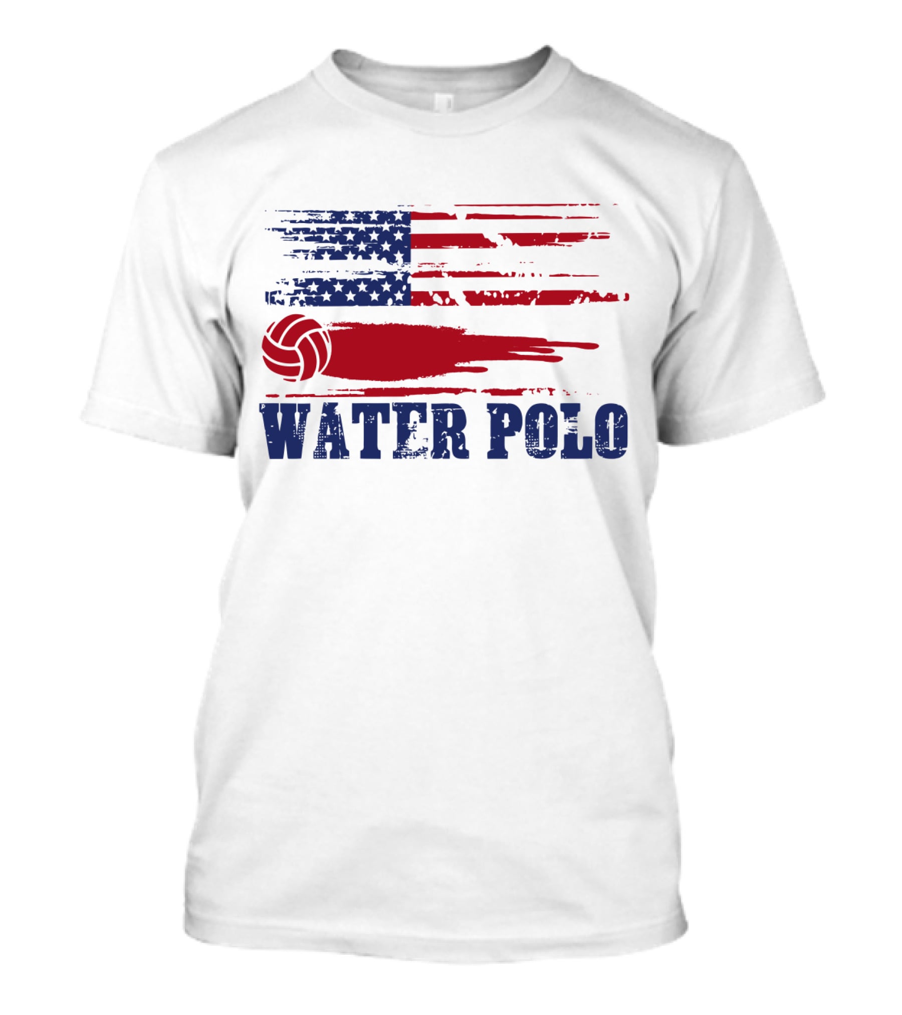 USA Water Polo American Flag Team Spirit Aquatic Sport T-Shirt