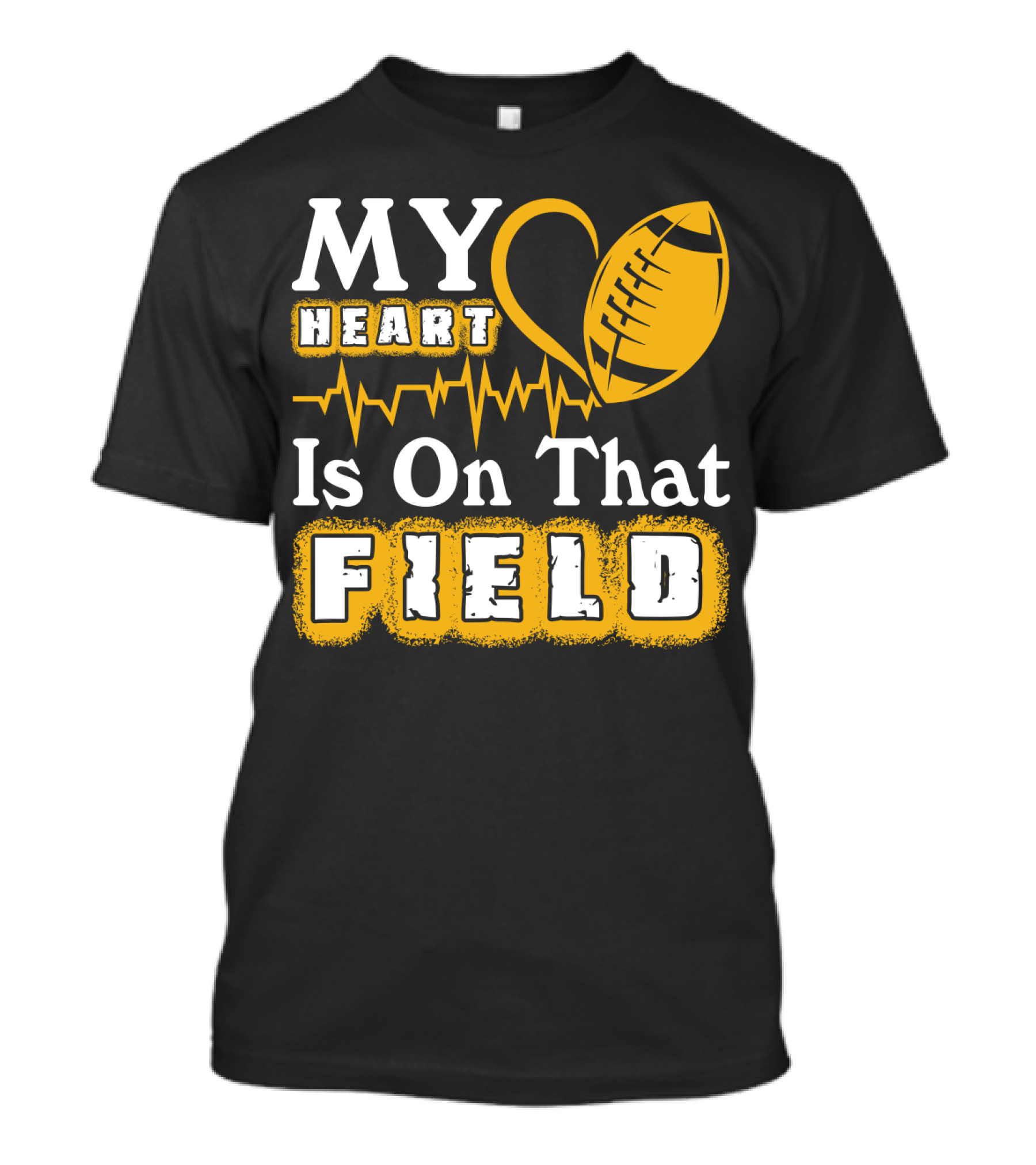 My Heart Is On That Field With Football Heartbeat Fantasy Football T-Shirt