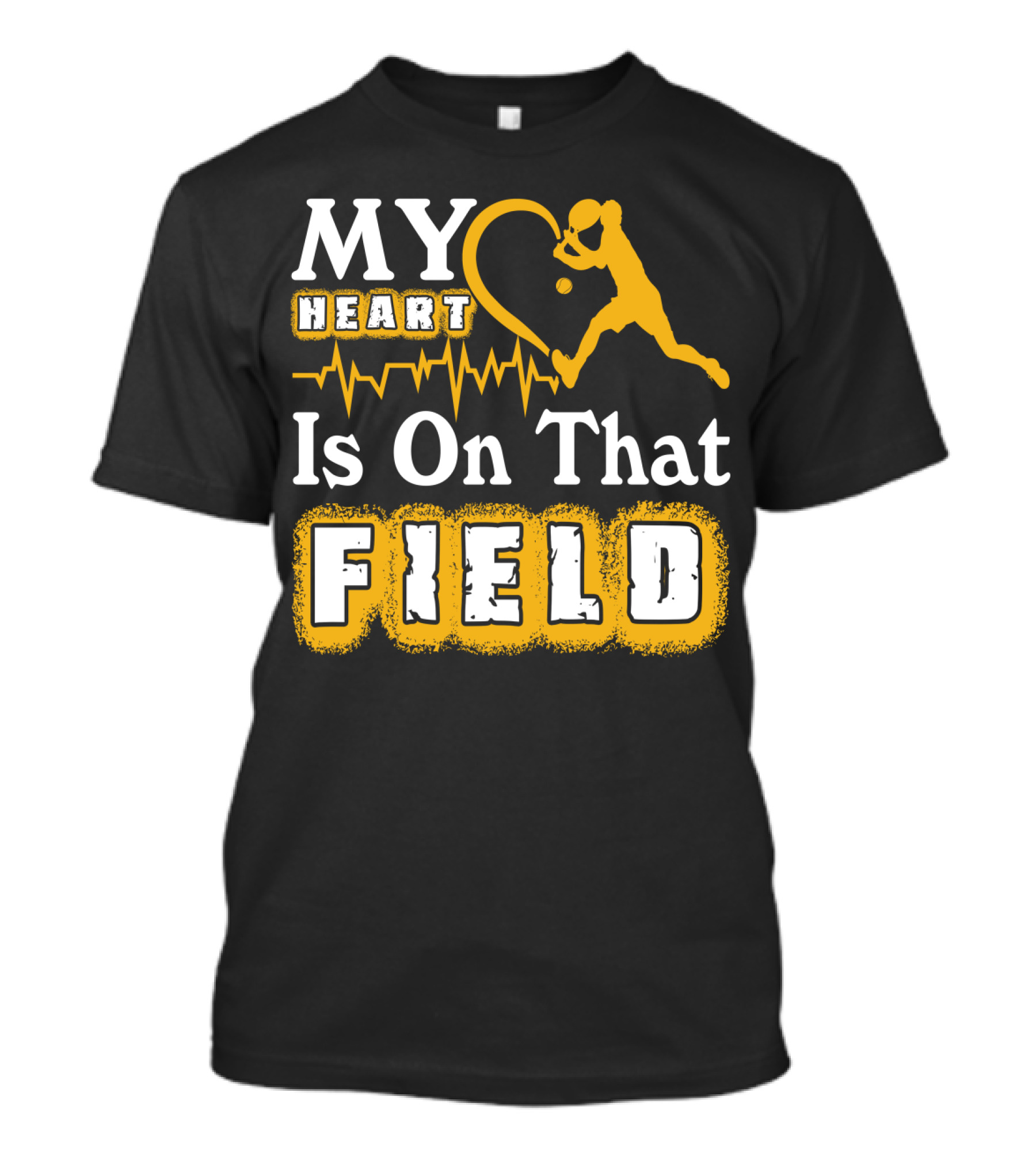 My Heart Is On That Field Tennis Player With Heartbeat And Ball T-Shirt