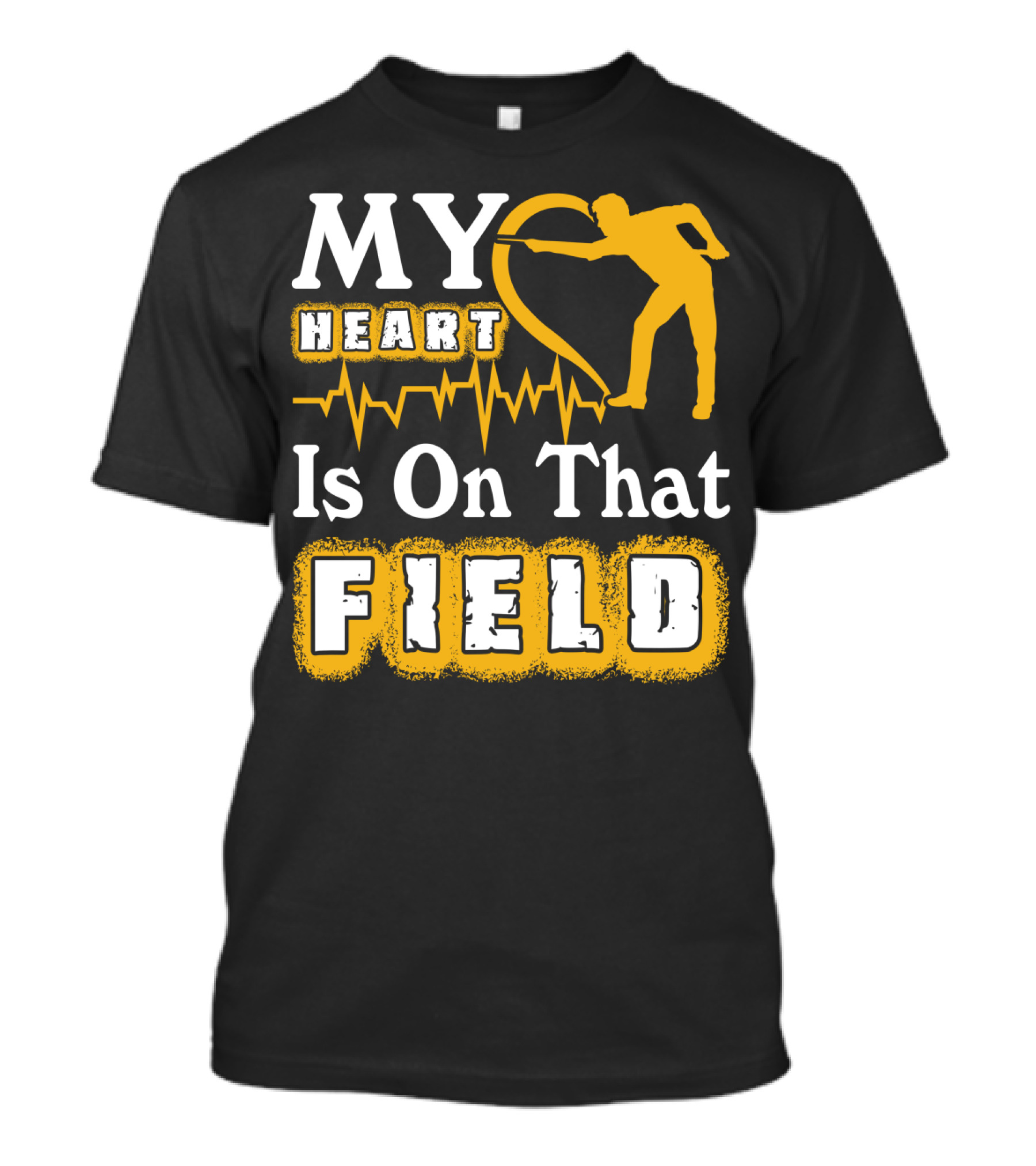 My Heart Is On That Field Billiards Player Heartbeat T-Shirt