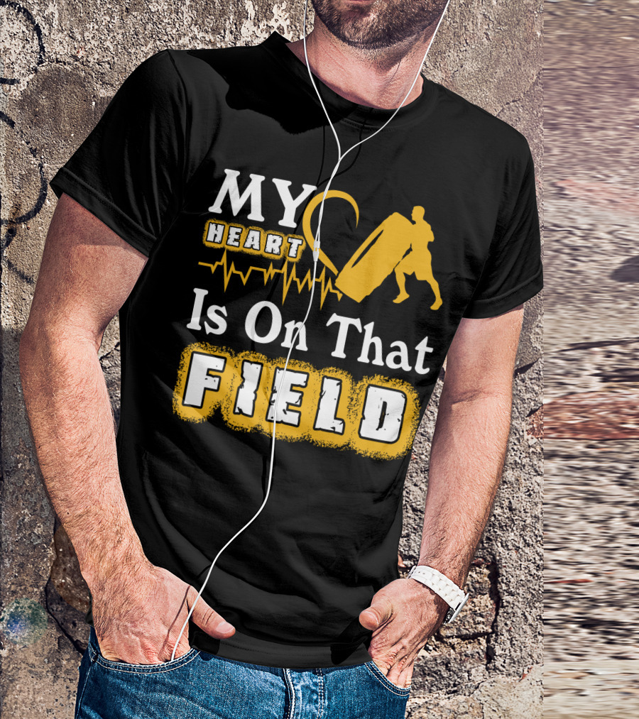 MY Heart Is On That Field Workout Tire Flip Fitness Passion T-Shirt