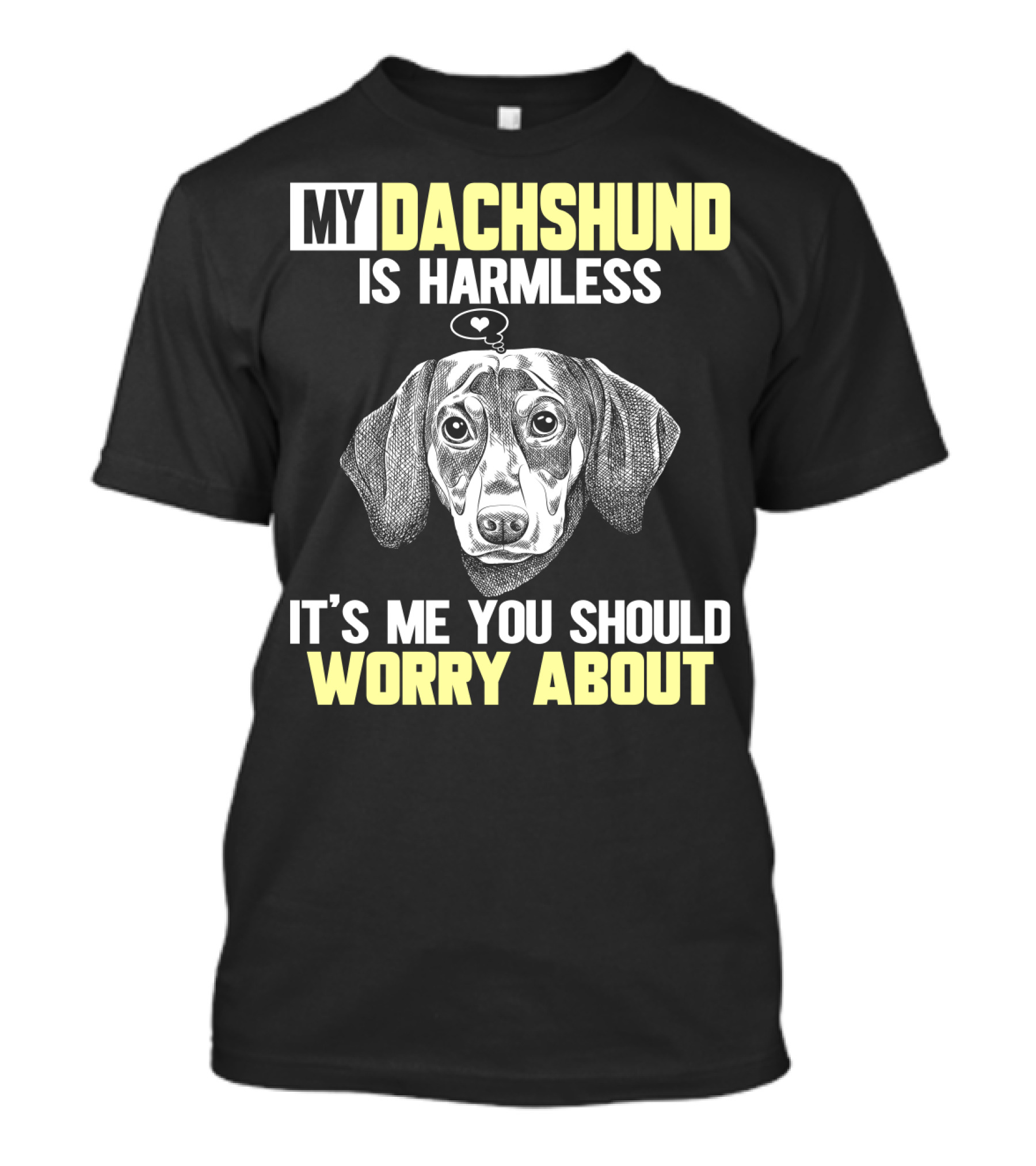 MY DACHSHUND IS HARMLESS IT'S ME YOU SHOULD WORRY ABOUT T-Shirt