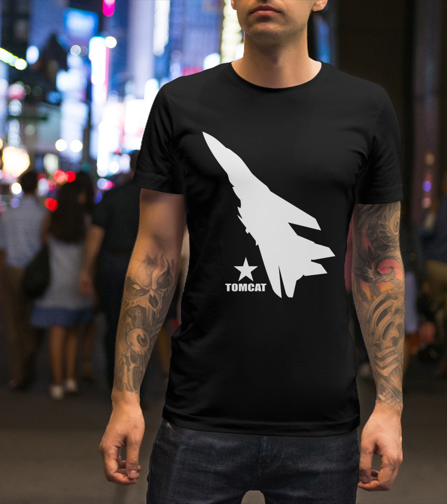 F 14 Tomcat Silhouette With Star T-Shirt