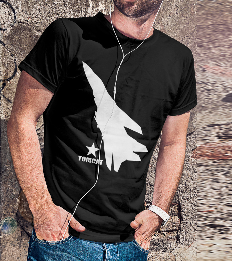 F 14 Tomcat Silhouette With Star T-Shirt
