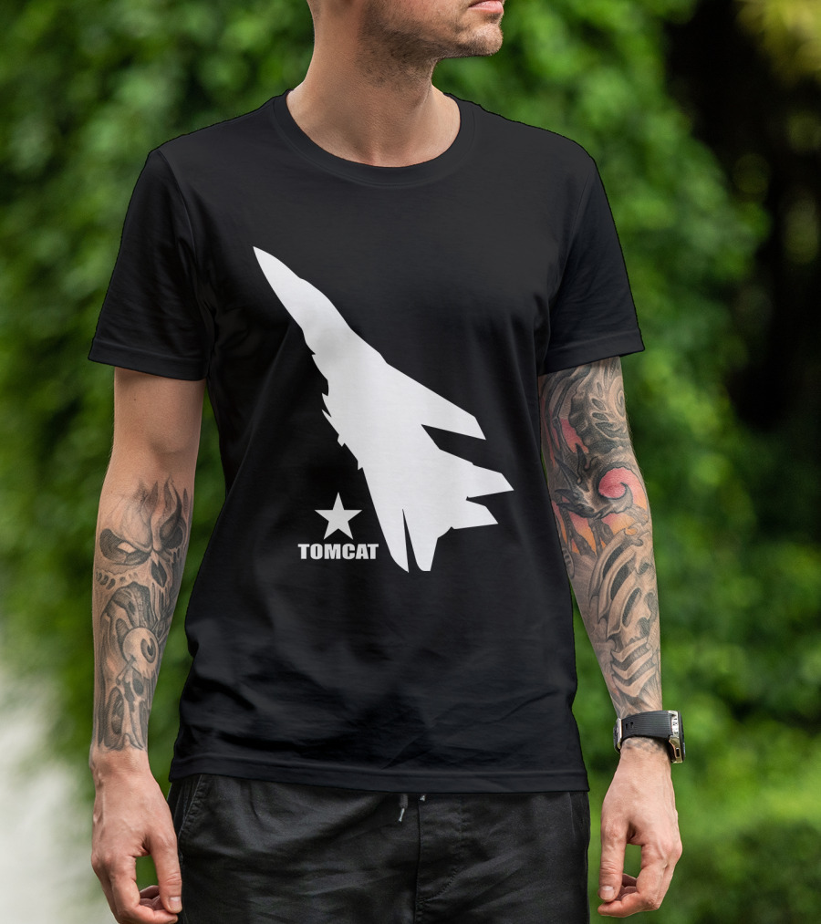 F 14 Tomcat Silhouette With Star T-Shirt