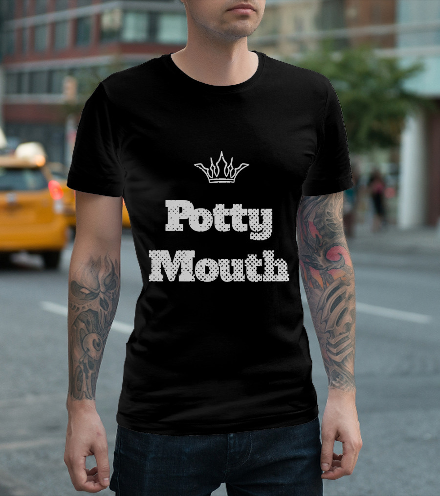 Potty Mouth with Crown Motif T-Shirt